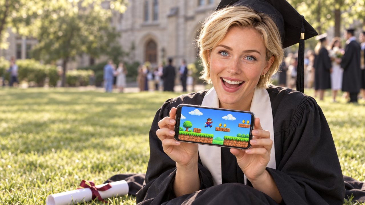 The picture the shop draws graduation games around.