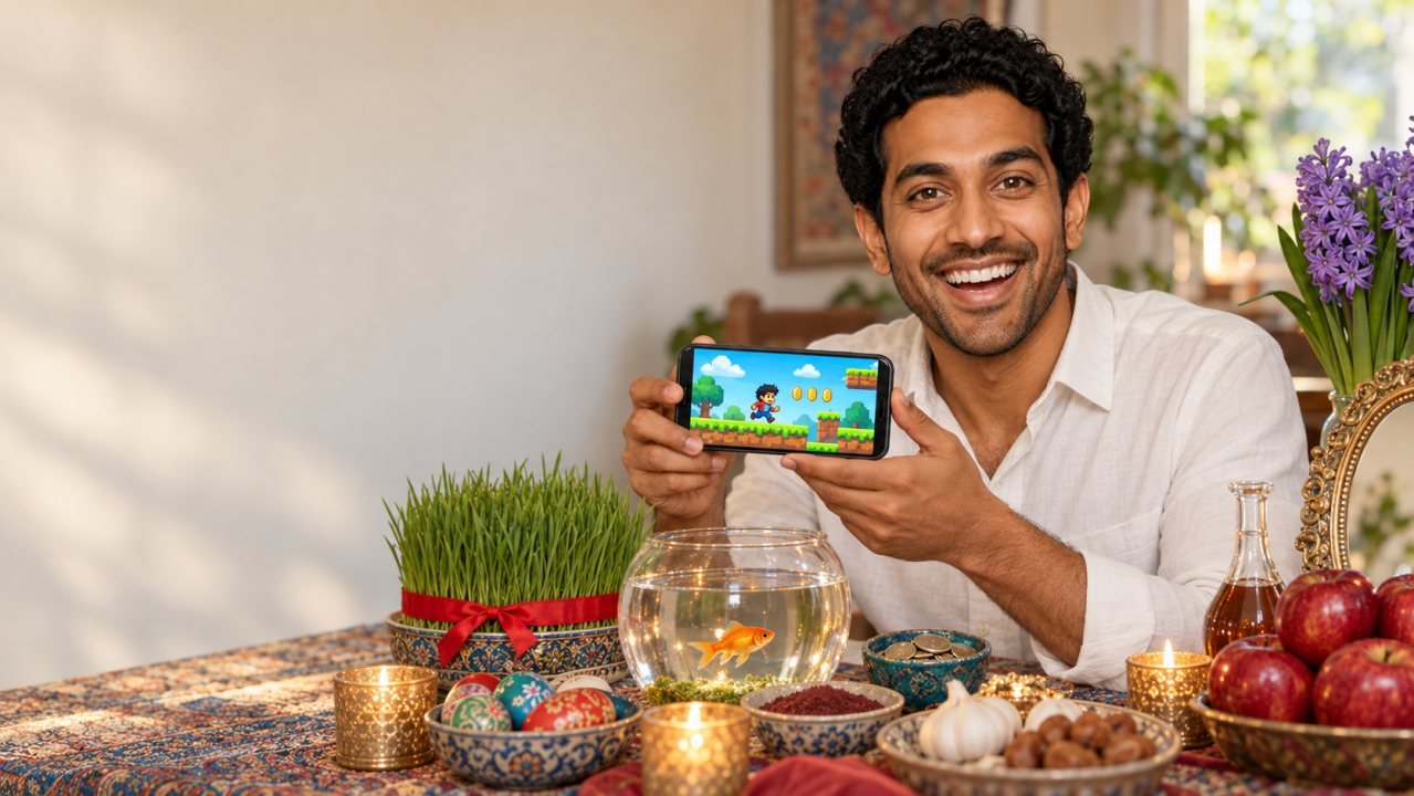 The picture the shop draws Nowruz games around.
