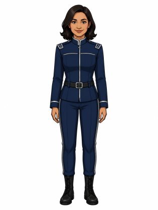 Cadet uniform, drawn on an invented woman