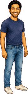 The man above, drawn full length at the size the game draws him