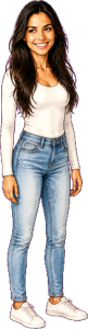 The woman above, drawn full length at the size the game draws her