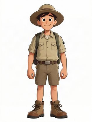 Explorer, drawn on an invented man