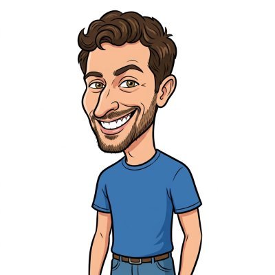A man drawn in the quirky cartoon style