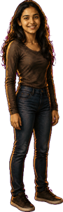 The woman above, drawn full length at the size the game draws her