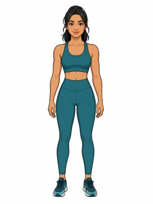 Gym, drawn on an invented woman