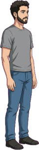 The man above, drawn full length at the size the game draws him