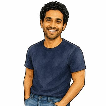 A man drawn in the storybook style
