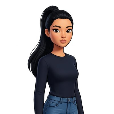 A woman drawn in the big-eyed 3D style