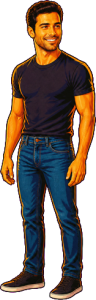 The man above, drawn full length at the size the game draws him