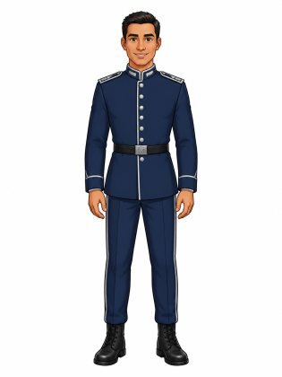 Cadet uniform, drawn on an invented man