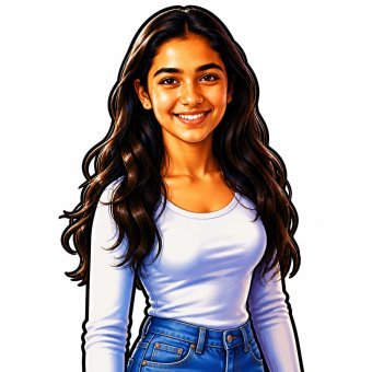 A woman drawn in the arcade box art style