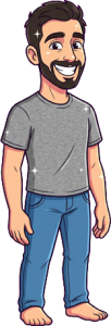 The man above, drawn full length at the size the game draws him