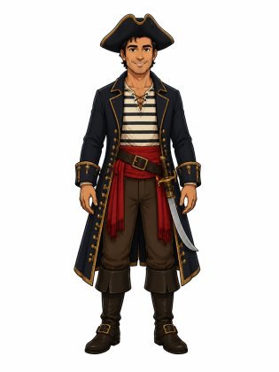 Pirate, drawn on an invented man