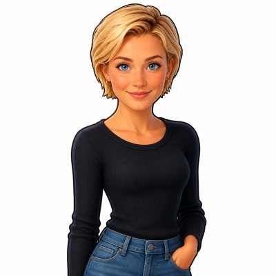 A woman drawn in the 3D film style