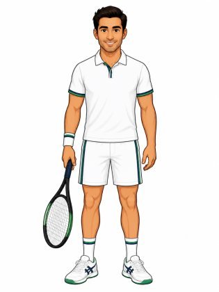 Tennis, drawn on an invented man