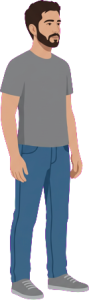 The man above, drawn full length at the size the game draws him
