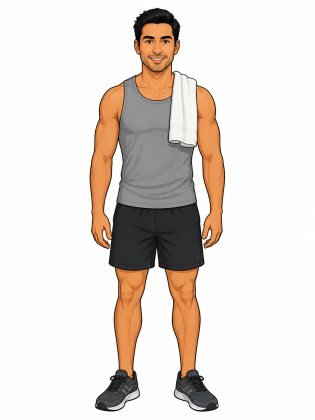 Gym, drawn on an invented man