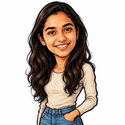 A woman drawn in the caricature style