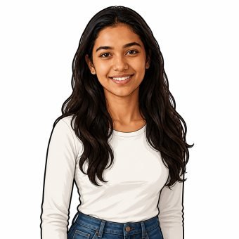 A woman drawn in the semi-realistic style