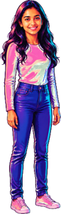 The woman above, drawn full length at the size the game draws her