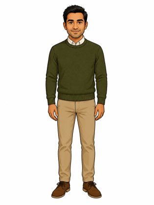 Jumper and chinos, drawn on an invented man