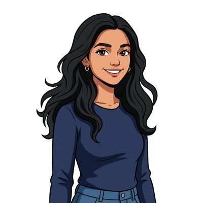 A woman drawn in the modern 2D animation style