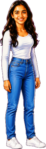 The woman above, drawn full length at the size the game draws her