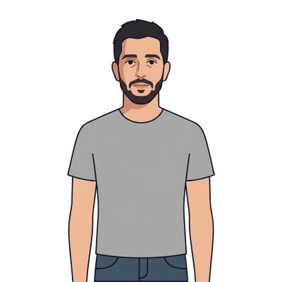 A man drawn in the flat vector style