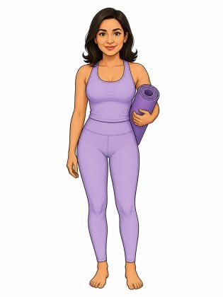 Yoga, drawn on an invented woman