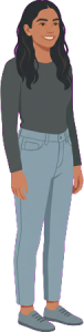 The woman above, drawn full length at the size the game draws her