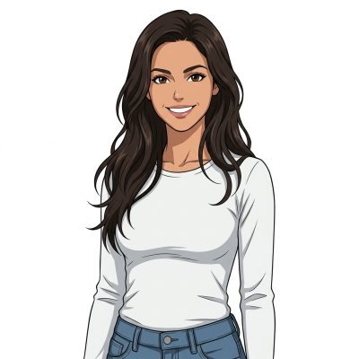 A woman drawn in the anime style