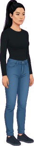The woman above, drawn full length at the size the game draws her