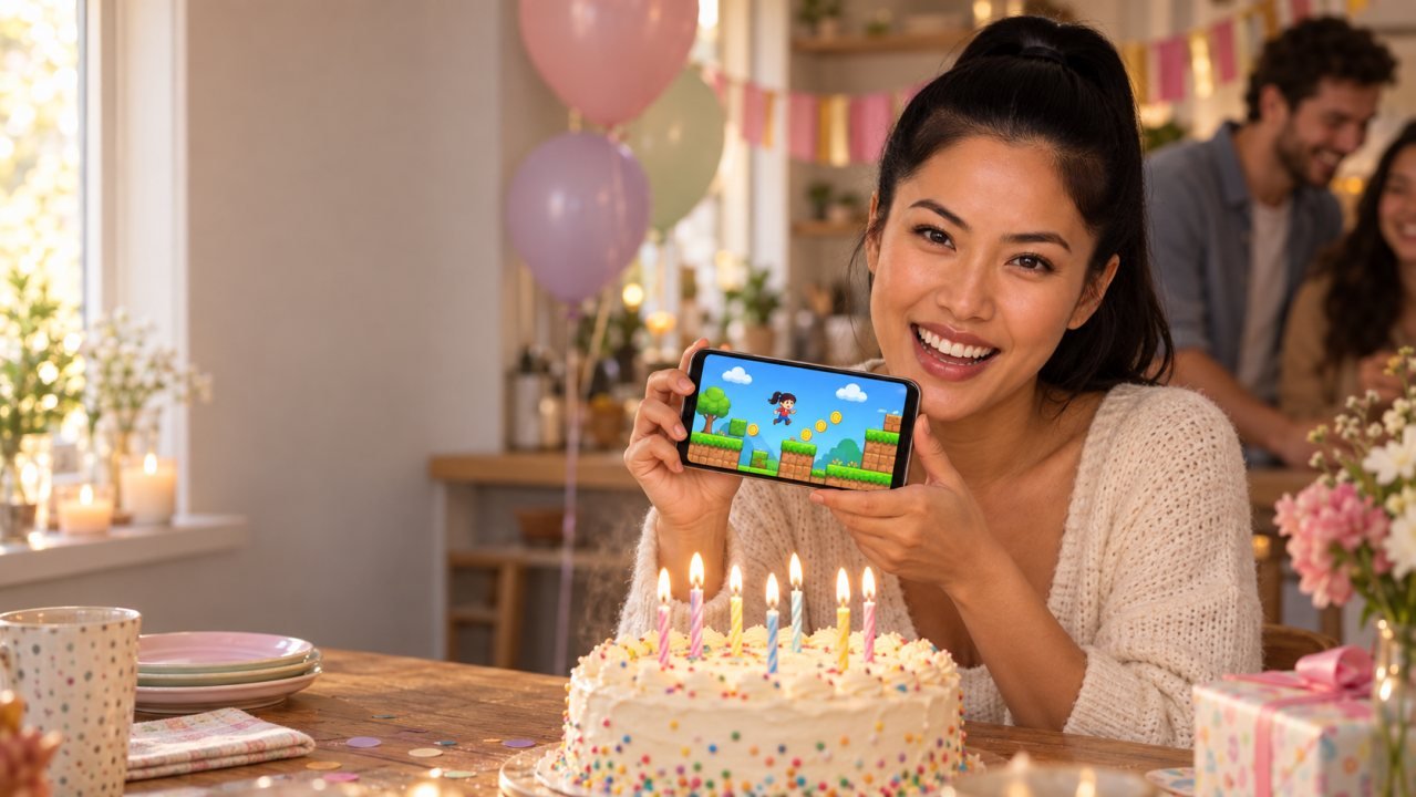 The picture the shop draws birthday games around.