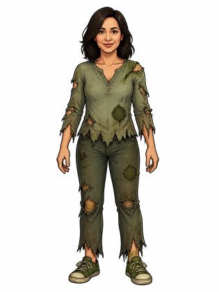 Zombie, drawn on an invented woman