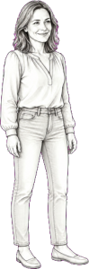 The woman above, drawn full length at the size the game draws her