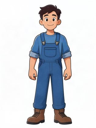 Mechanic's overalls, drawn on an invented man