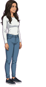The woman above, drawn full length at the size the game draws her