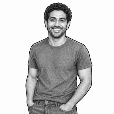 A man drawn in the pencil sketch style