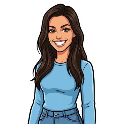 A woman drawn in the playful cel style