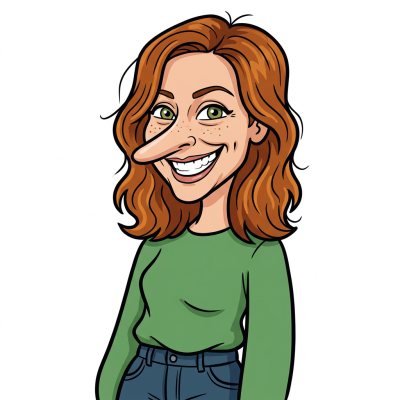 A woman drawn in the quirky cartoon style