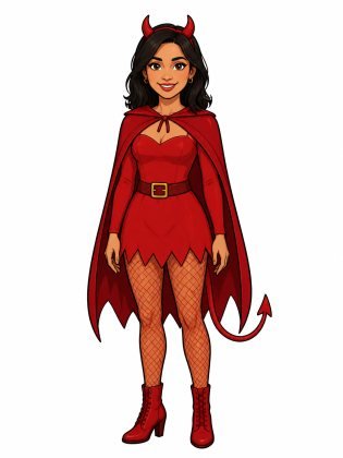 Little devil, drawn on an invented woman