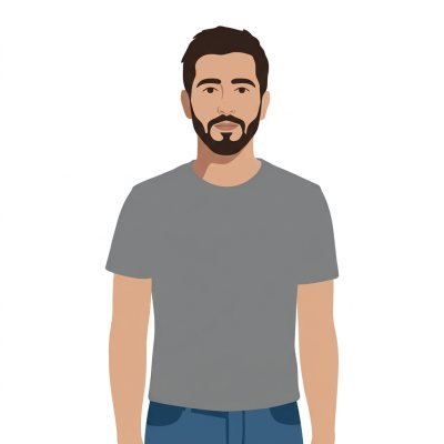 A man drawn in the minimal flat style