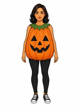 Pumpkin, drawn on an invented woman