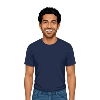 A man drawn in the smooth vector style
