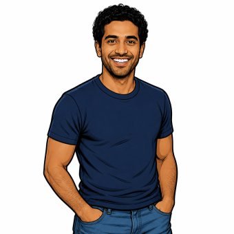 A man drawn in the comic book style