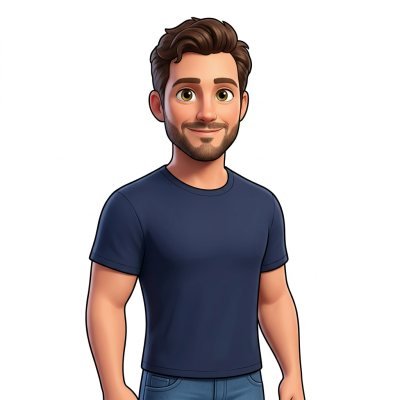 A man drawn in the big-eyed 3D style
