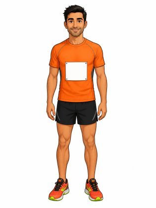 Running kit, drawn on an invented man