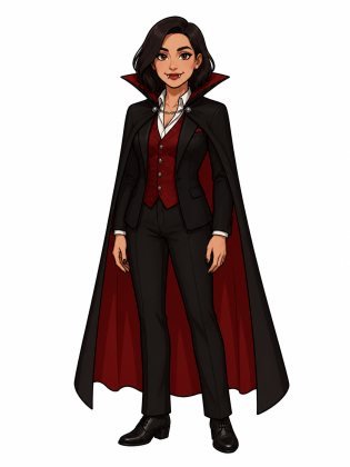 Vampire, drawn on an invented woman