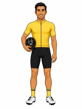 Cycling, drawn on an invented man