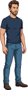 The man above, drawn full length at the size the game draws him